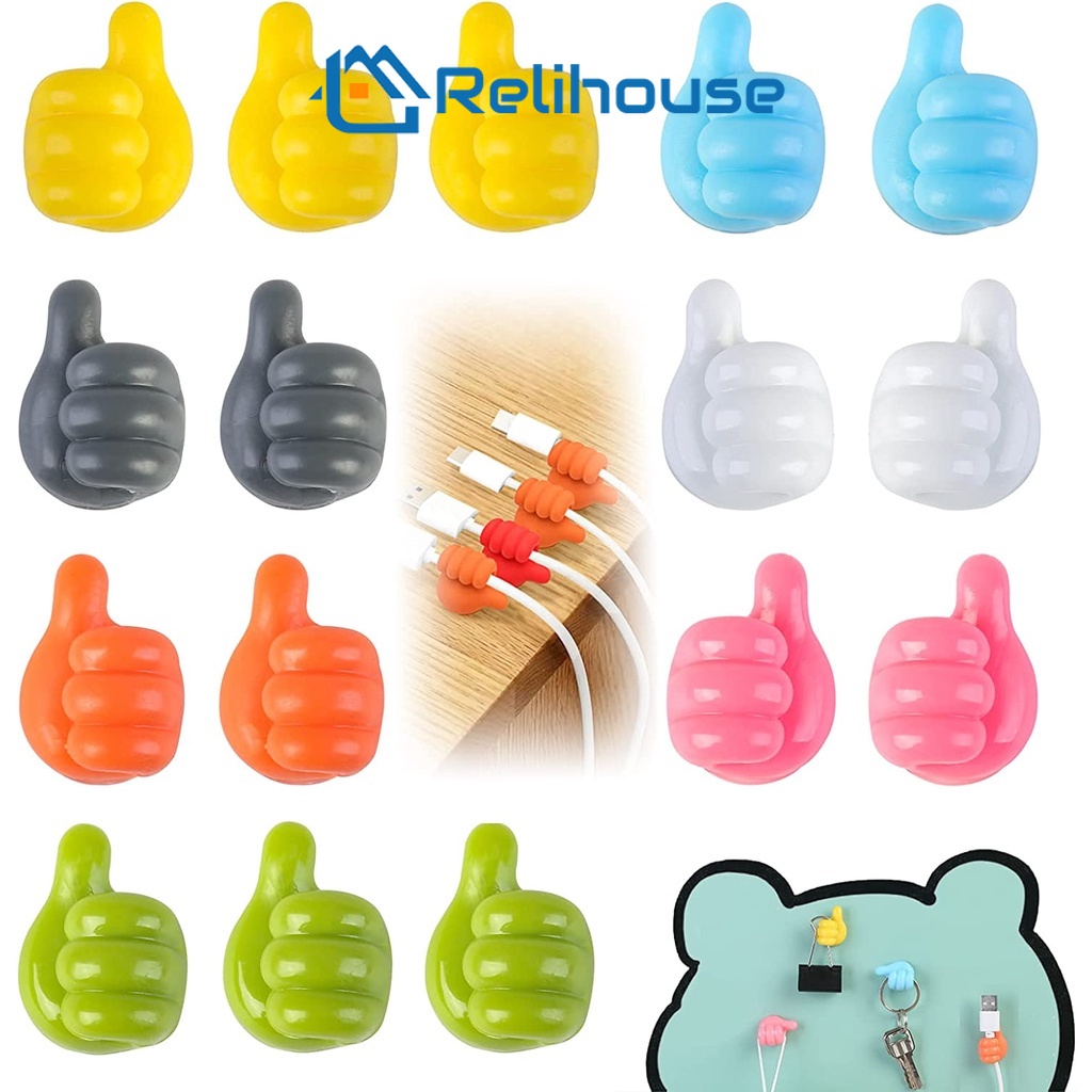RELI 1 Móc Treo Dây Cáp Dữ Liệu Gắn Tường Không Khoan Sáng Tạo Dễ Thương