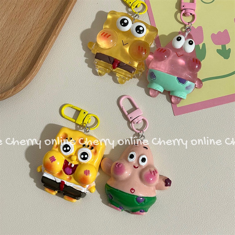 Nucelle Móc Khóa Hình spongebob Dạ Quang Dễ Thương