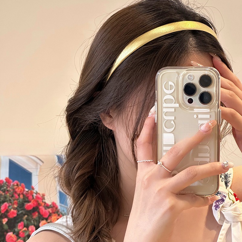 Mới Băng Đô Cài Tóc Bằng Da pu Màu Bạc Lấp Lánh