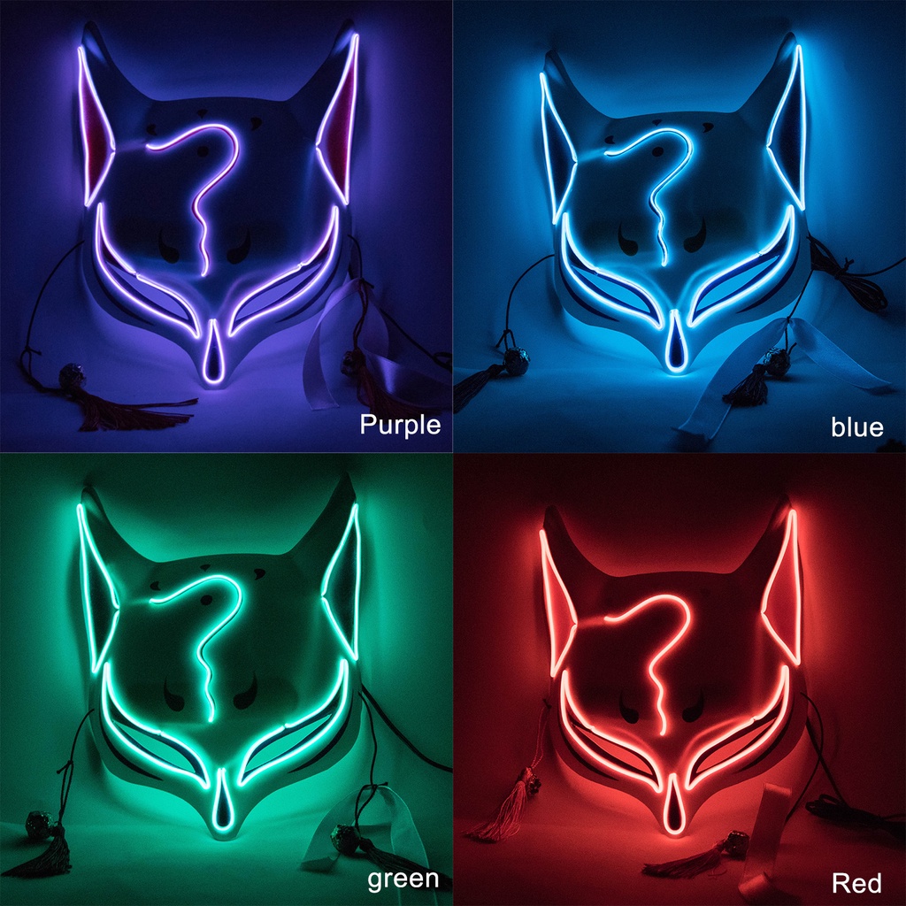 Mặt Nạ Cáo Bằng pvc Màu Tím / Xanh Lá / Đỏ 28 X 17.5Cm Trang Trí Tiệc halloween