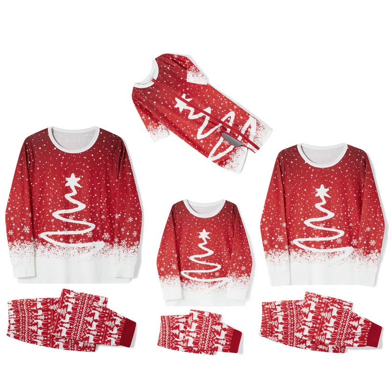 Bộ Đồ Ngủ Pijama Tay Dài In Họa Tiết Ông Già Noel Dễ Thương Cho Gia Đình