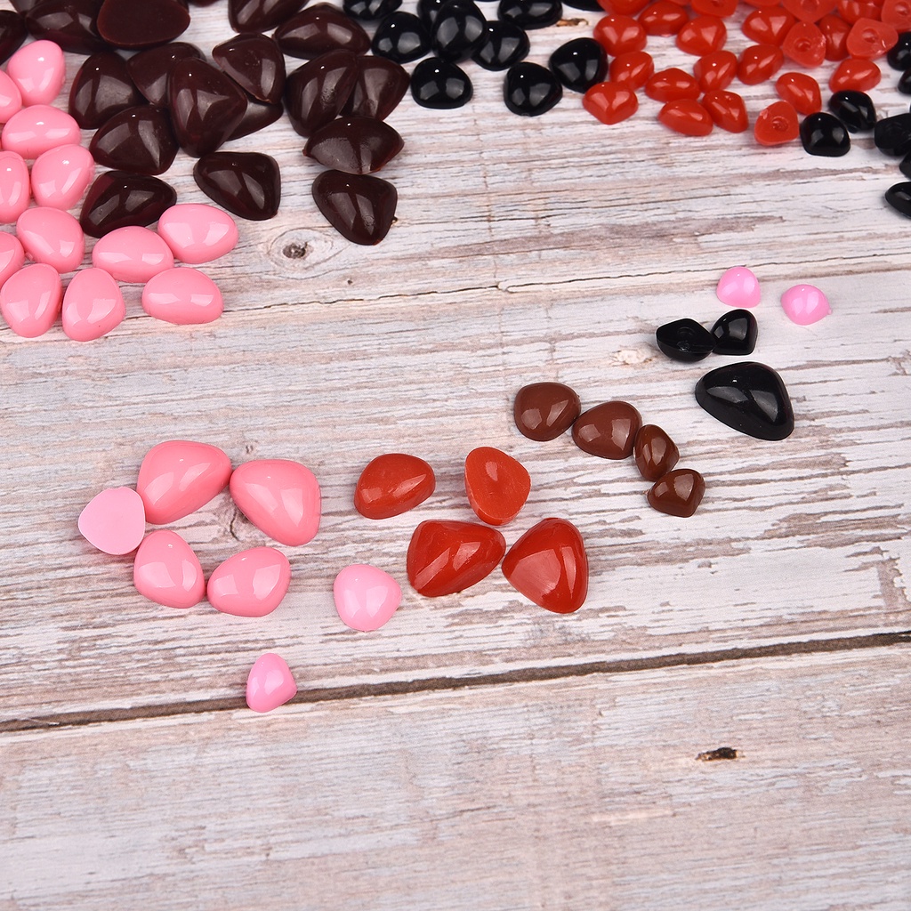 100pcs đáy phẳng tam giác mũi búp bê đồ chơi phụ kiện nhựa Plush động vật mũi Plush đồ chơi an toàn