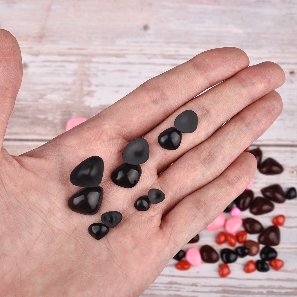 100pcs đáy phẳng tam giác mũi búp bê đồ chơi phụ kiện nhựa Plush động vật mũi Plush đồ chơi an toàn