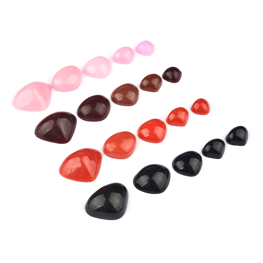 100pcs đáy phẳng tam giác mũi búp bê đồ chơi phụ kiện nhựa Plush động vật mũi Plush đồ chơi an toàn