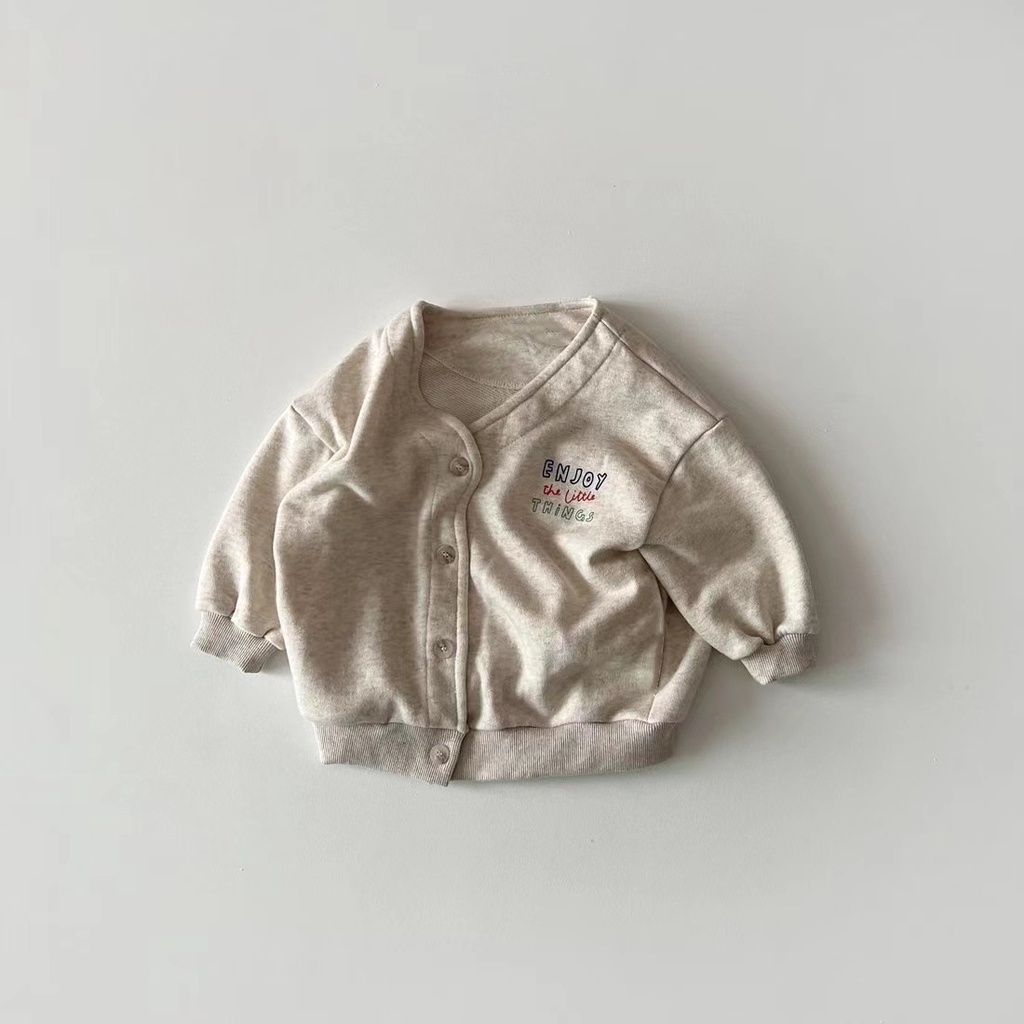 Áo Khoác Mỏng Tay Dài In Họa Tiết Trái Táo Dễ Thương Thời Trang Xuân Thu Cho Bé Trai Và Gái 0-24 Tháng Tuổi