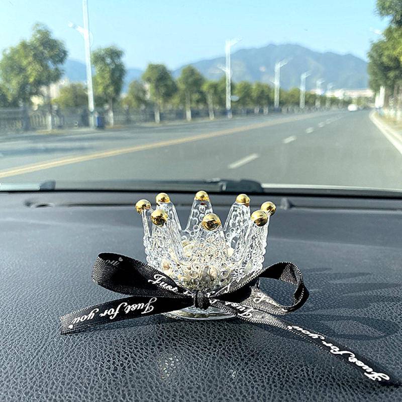 Set Phụ Kiện Vịt Lalafanfan, Vương Miện Và Trùm Bóng Trang Trí Nội Thất Xe Hơi Dễ Thương