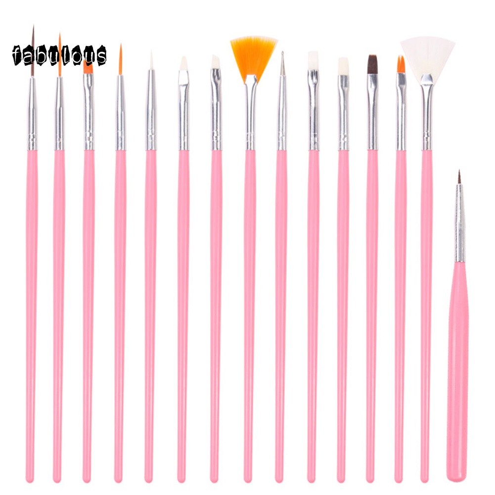 Fab Bộ 15 Cọ Vẽ Móng Tay Chuyên Nghiệp