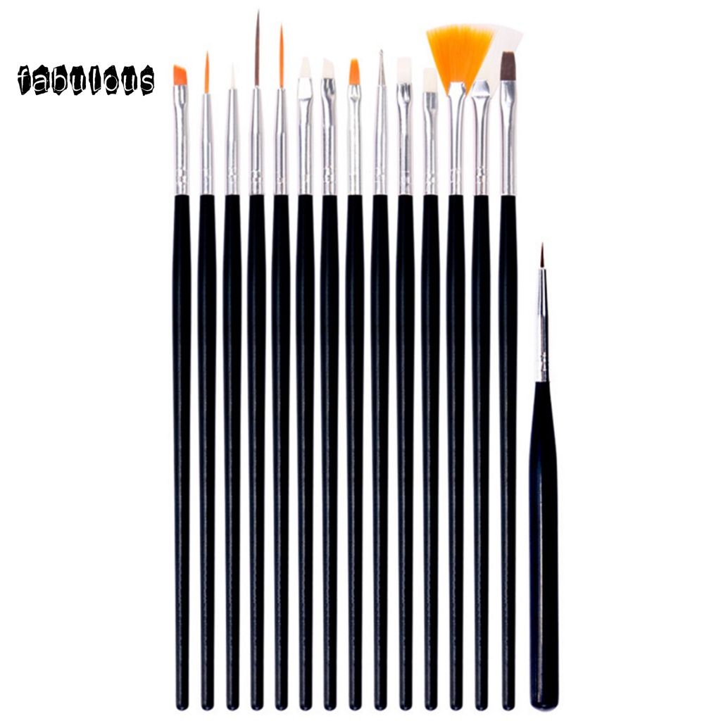 Fab Bộ 15 Cọ Vẽ Móng Tay Chuyên Nghiệp