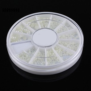 Fab hạt ngọc trai giả màu trắng 3 kích cỡ trang trí móng tay nghệ thuật diy