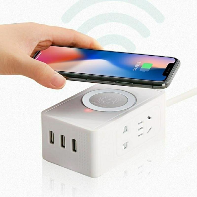Điện thoại thông minh sạc không dây sạc nhanh ký túc xá văn phòng bảng cắm USB ba chiều gia dụng ổ cắm đa chức năng