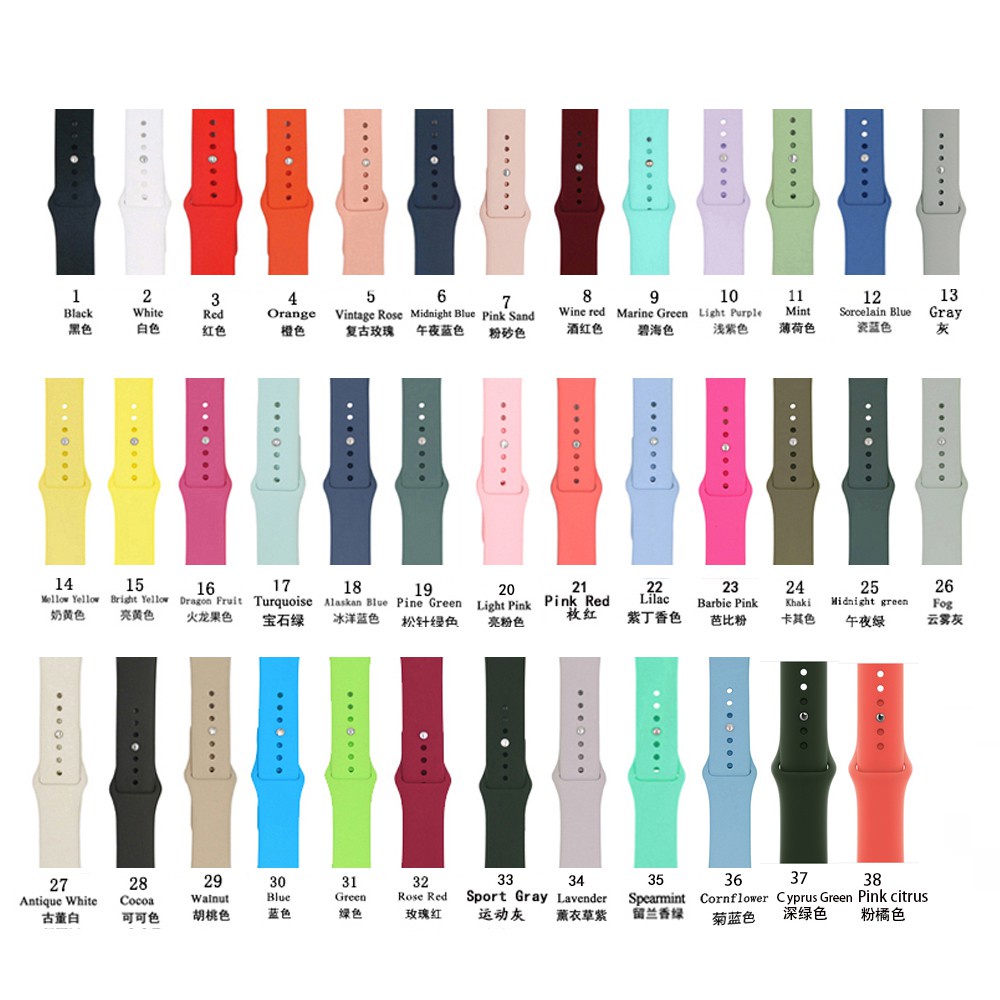 Dây Đeo Silicon Thể Thao 9 8 7 6 5 4 3 2 1 se 38mm 40mm 42mm 44mm 41mm 45mm Cho iwatch t500 t900 t1000 w26 w46 x8 x9