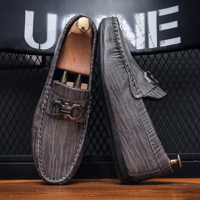 Giày Lười Da Thoáng Khí Thời Trang Mùa Hè Cho Nam