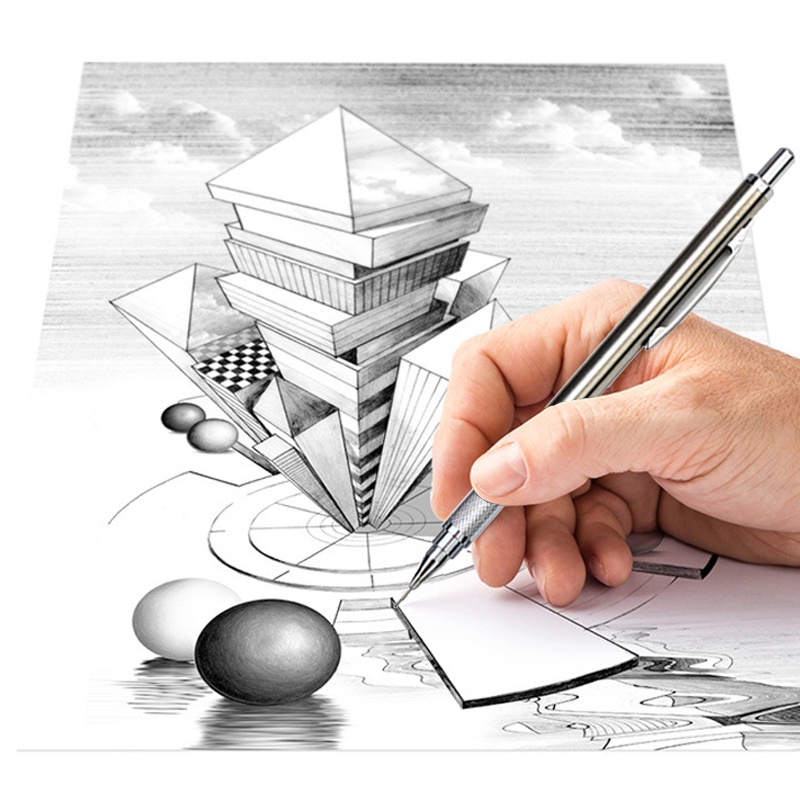 Bút Chì Kim Loại / Bút Chì Cơ Tự Động 0.3 0.5 0.7 0.9 1.3 2.0mm Dành Cho Học Sinh / Văn Phòng