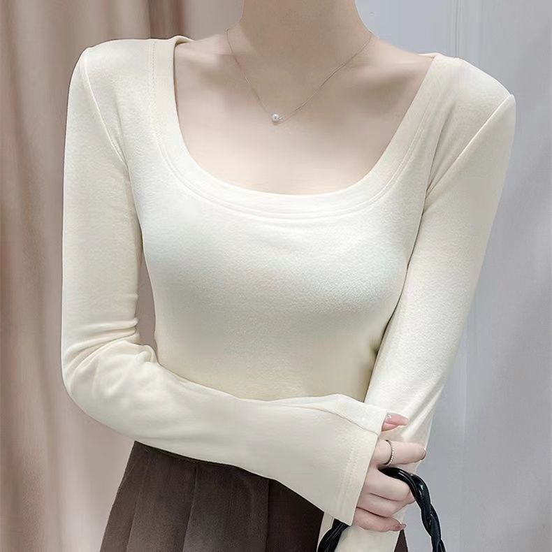 Áo Nhung Tay Dài Cổ Chữ u Thời Trang Nữ Tính