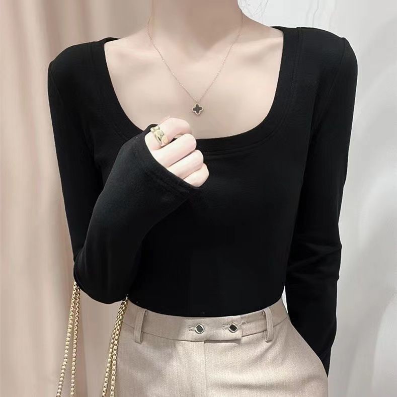 Áo Nhung Tay Dài Cổ Chữ u Thời Trang Nữ Tính