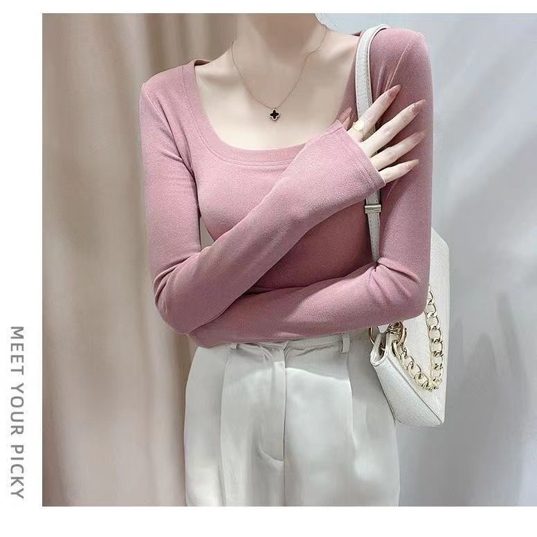 Áo Nhung Tay Dài Cổ Chữ u Thời Trang Nữ Tính