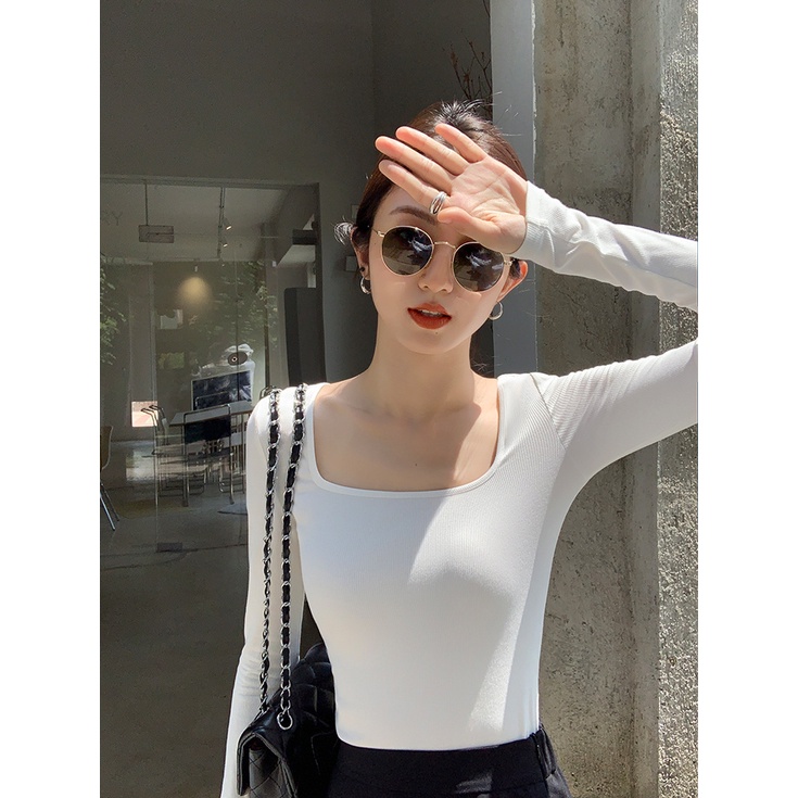 Áo Nhung Cổ Vuông Tay Dài Phong Cách Thời Trang Thu Đông Mới 2023