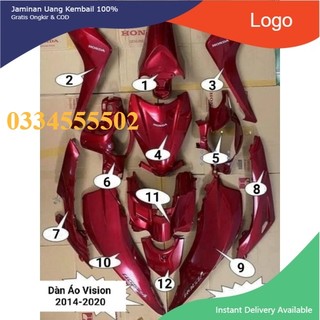 Dàn áo vision đỏ đô chính hãng honda