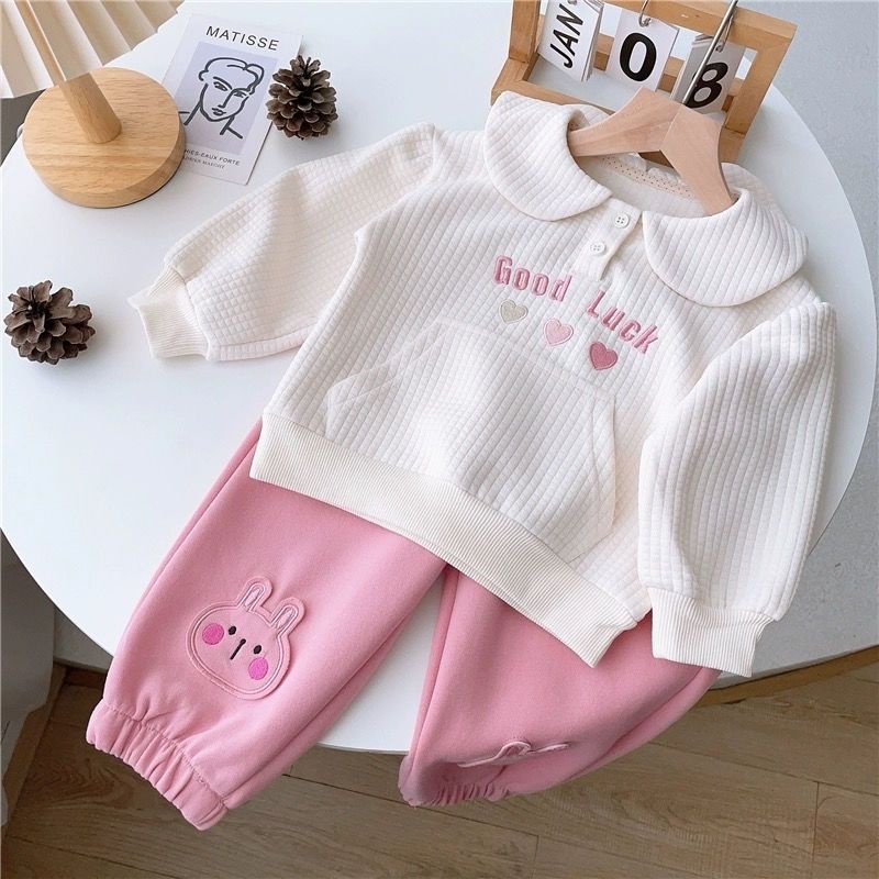 Set Đồ Mùa Thu 2023 Hai Món Gồm Áo Sweater Và Quần Dài Phong Cách Phương Tây Hợp Thời Trang Cho Bé Gái