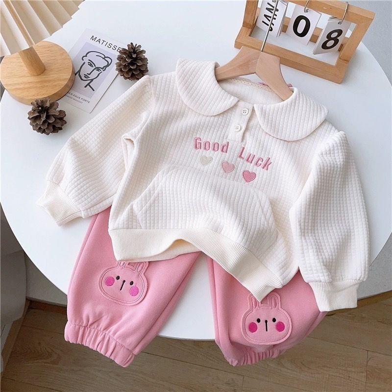 Set Đồ Mùa Thu 2023 Hai Món Gồm Áo Sweater Và Quần Dài Phong Cách Phương Tây Hợp Thời Trang Cho Bé Gái