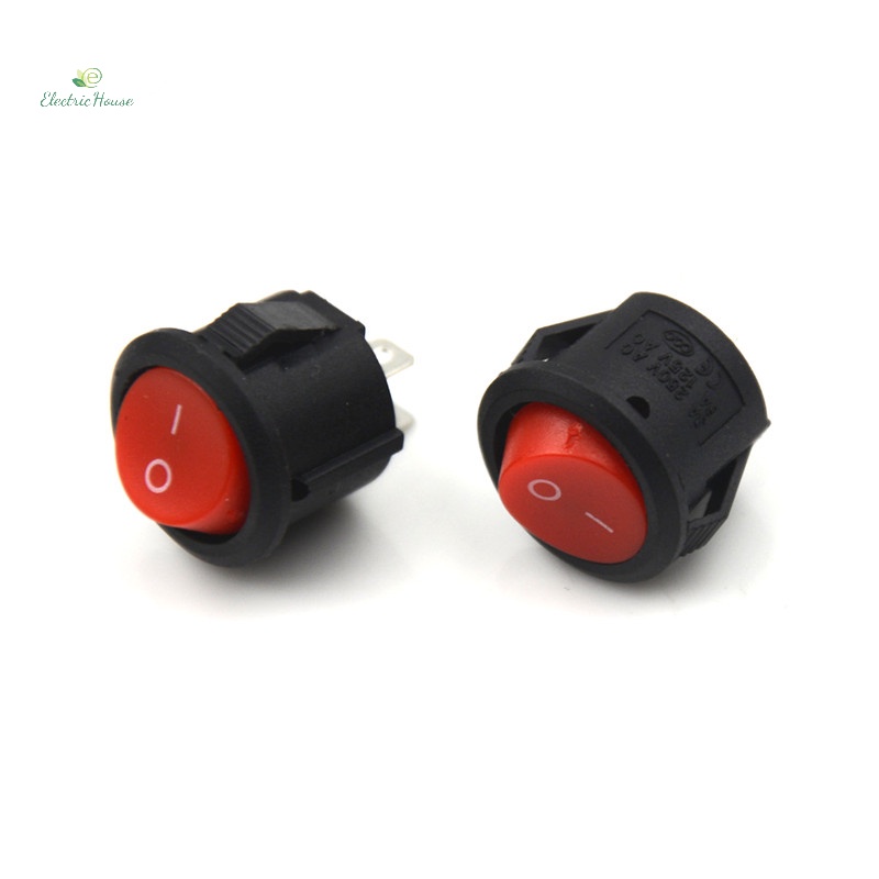 Set 10 Công Tắc Tròn mini 2 pin on-off 3a / 250v Đường Kính 16mm