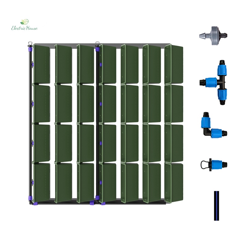 Chậu Hoa Treo Tường Dọc Màu Xanh Lá Cây M I