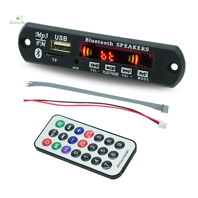 Mô Đun Giải Mã mp3 fm Không Dây bluetooth 5.0 9v-12v mp3 Màn Hình Màu Hỗ Trợ usb tf fm Kèm Điều Khiển Từ Xa