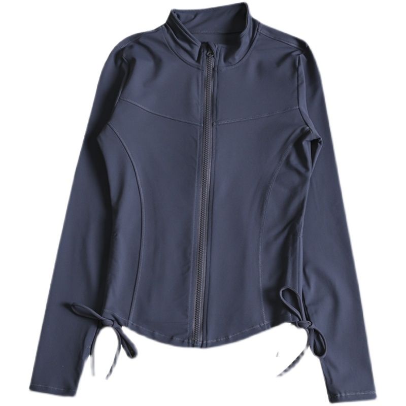 Áo Thun Thể Thao Tay Dài Dáng Ôm Có Khóa Kéo Nhanh Khô Thời Trang Xuân Thu Cho Nữ