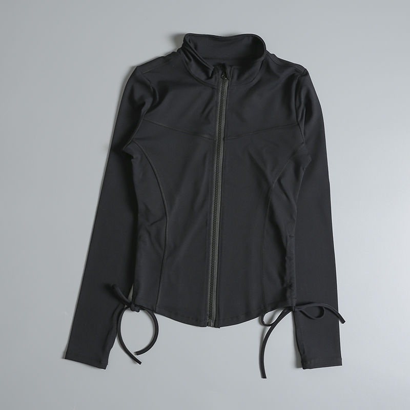 Áo Thun Thể Thao Tay Dài Dáng Ôm Có Khóa Kéo Nhanh Khô Thời Trang Xuân Thu Cho Nữ