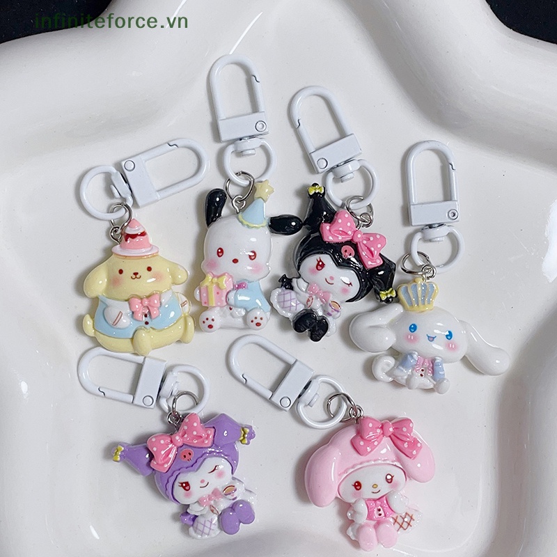 SANRIO  Móc Khóa resin Treo Túi Đựng Tai Nghe / Móc Khóa Hình Cún Kumamon / Cún kuromi melody Hoạt Hình Dễ Thương