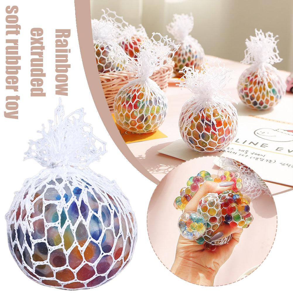 Tpr Đồ Chơi Bóng Cao Su Mềm Màu Cầu Vồng Cho Bé