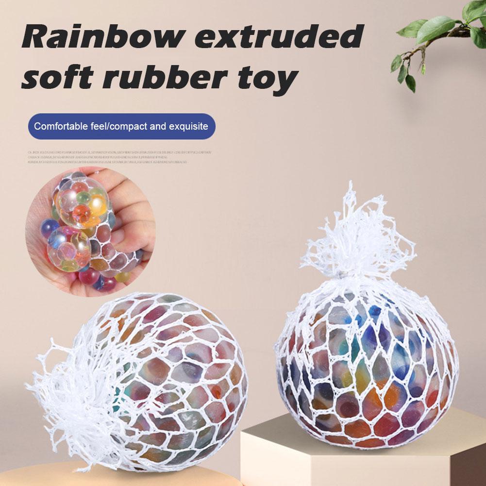 Tpr Đồ Chơi Bóng Cao Su Mềm Màu Cầu Vồng Cho Bé