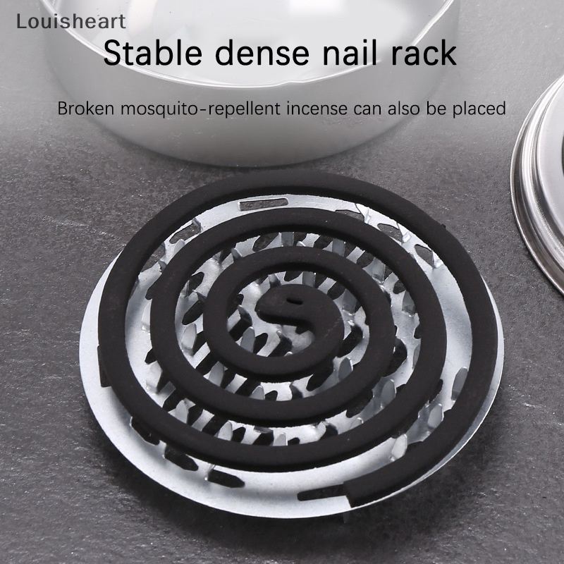 Louisheart Khay Đựng Nhang Muỗi Hình Tròn Bằng Thép Không Gỉ Kèm Nắp Đậy Tiện Dụng Cho Gia Đình