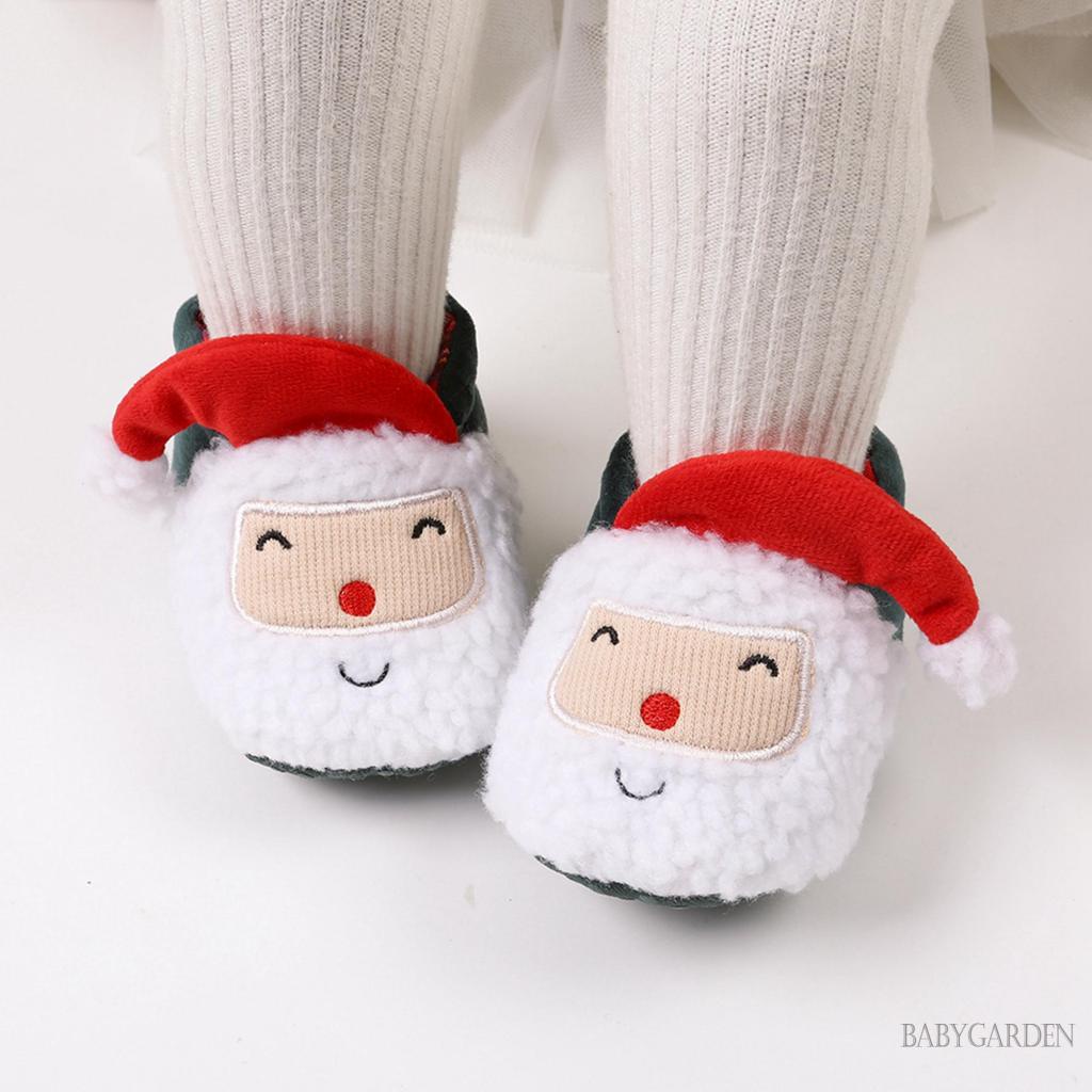 Giày Bốt Ông Già Noel Hoạt Hình Giữ Ấm Mùa Đông Cho Bé
