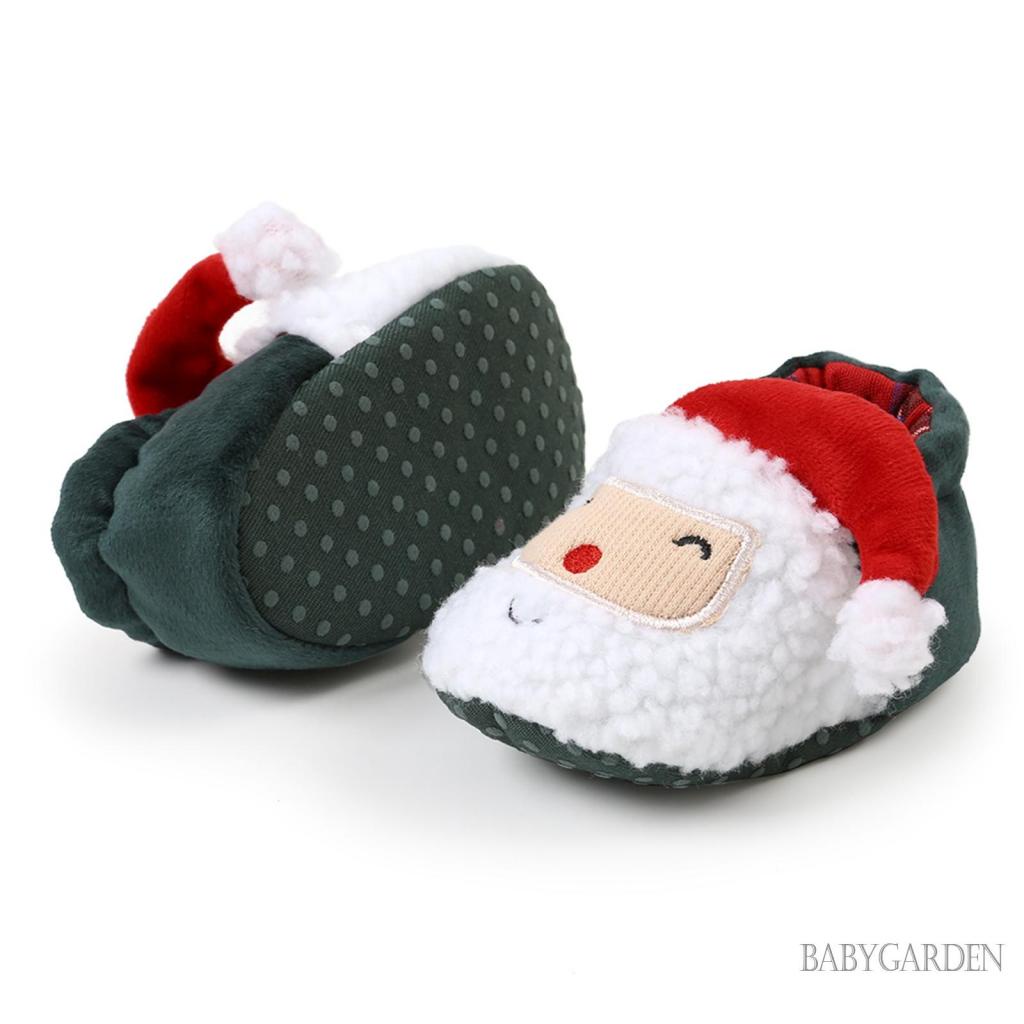 Giày Bốt Ông Già Noel Hoạt Hình Giữ Ấm Mùa Đông Cho Bé
