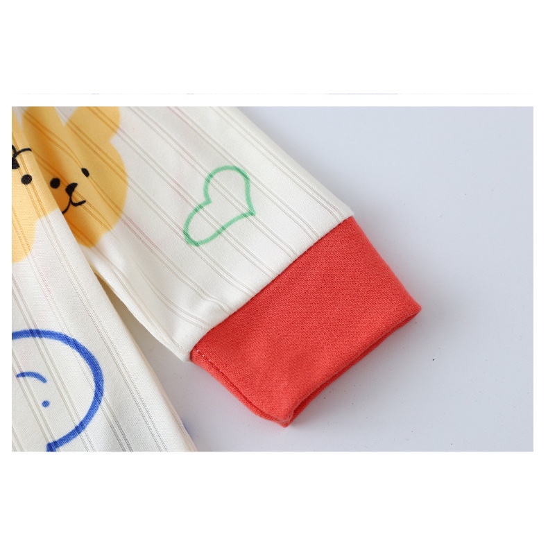 Bộ Đồ Ngủ Tay Dài 70-150cm Phong Cách Hàn Quốc Thời Trang Thu Đông Xinh Xắn Cho Bé Gái