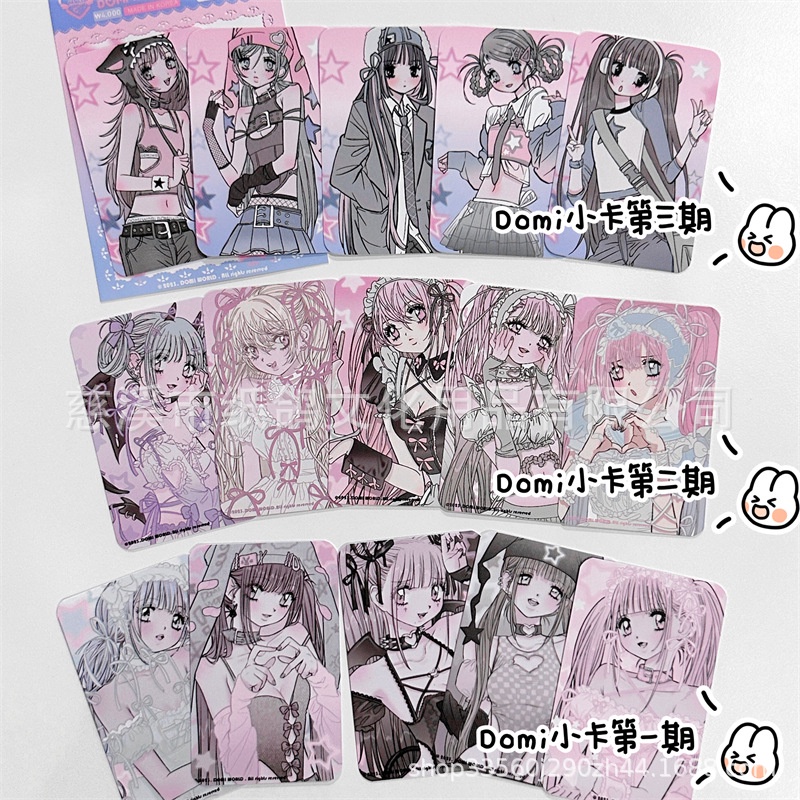 Bộ Thẻ Hình Cô Hầu Gái 3-inch y2k Hàn Quốc
