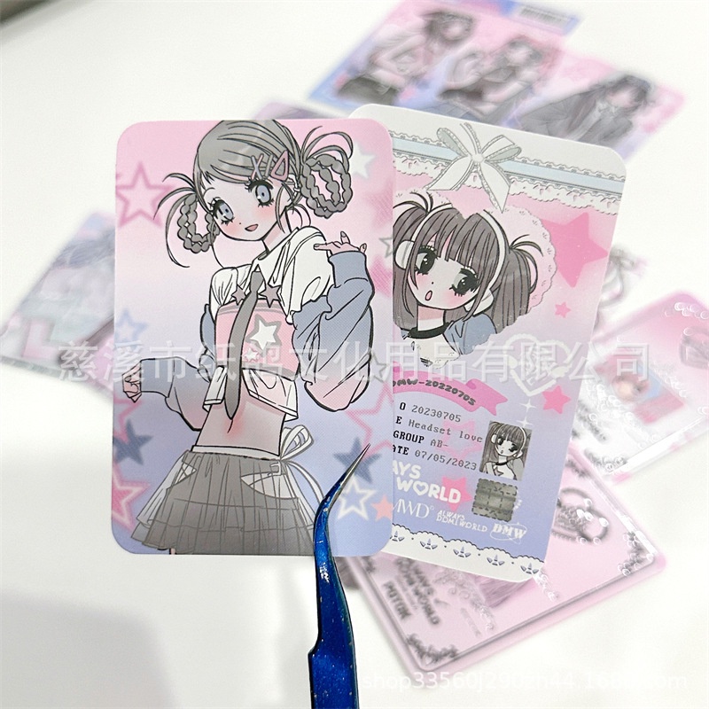Bộ Thẻ Hình Cô Hầu Gái 3-inch y2k Hàn Quốc