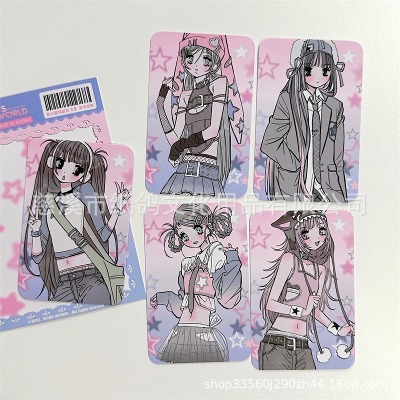 Bộ Thẻ Hình Cô Hầu Gái 3-inch y2k Hàn Quốc