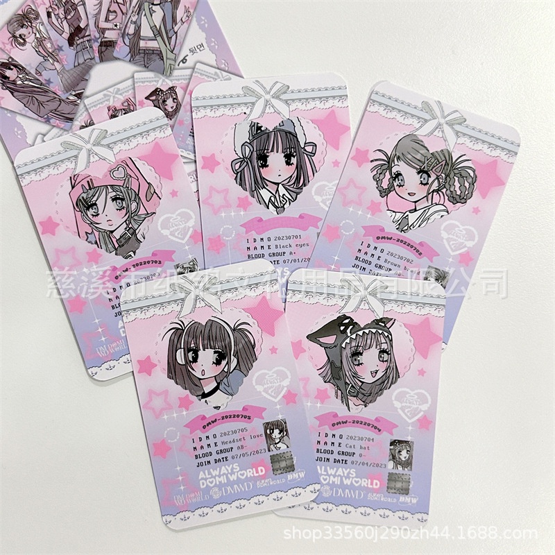 Bộ Thẻ Hình Cô Hầu Gái 3-inch y2k Hàn Quốc