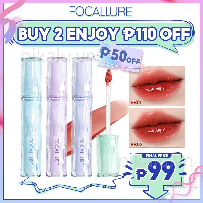 Focallure 9 Màu Jelly Watery Lip Tint Bóng Dưỡng Ẩm Đầy Đặn Sắc Tố Cao Lâu Mặc Son Bóng Nhẹ Không Dính. Pikalu