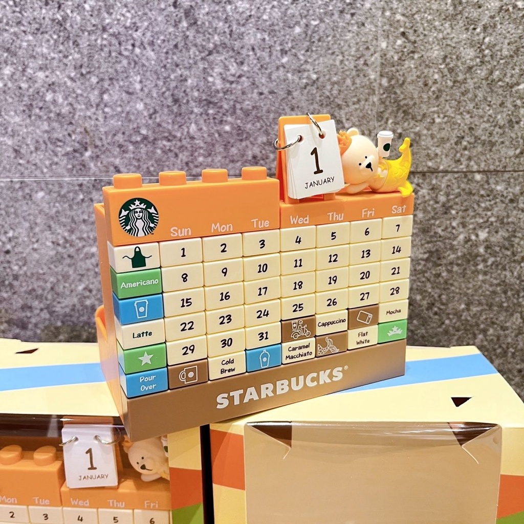Starbucks Lịch Để Bàn Đa Năng Họa Tiết Hoạt Hình Dễ Thương