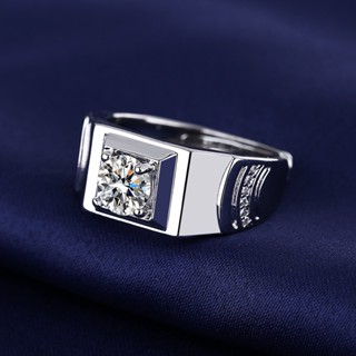 Sang Trọng Nhẫn Cưới Thép Titan Đính Kim Cương Pha Lê Cho Nam