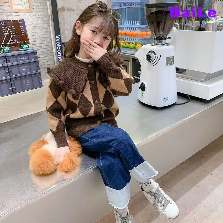 Áo Khoác cardigan Len Phong Cách Hàn Quốc Thời Trang Xuân Thu Cho Bé Gái