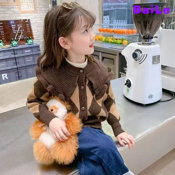 Áo Khoác cardigan Len Phong Cách Hàn Quốc Thời Trang Xuân Thu Cho Bé Gái