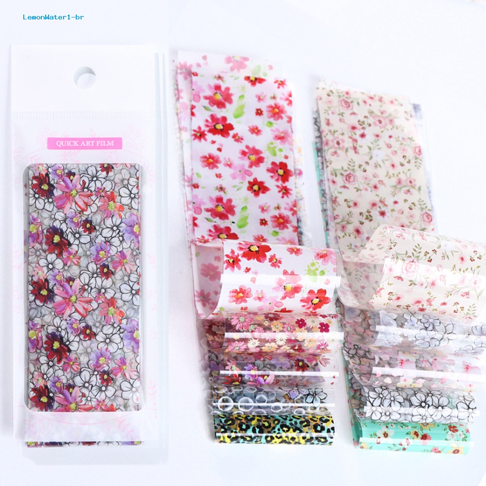 Set 10 Tấm Nhãn Dán Trang Trí Móng Tay In Họa Tiết Chanhwater1.br