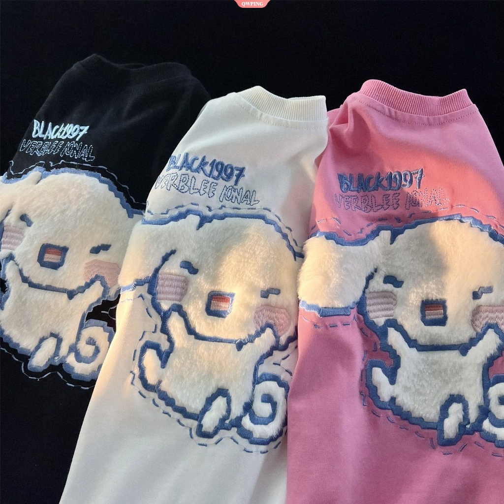 Áo Thun 100% cotton Tay Ngắn In Hoạt Hình sanrio kawaii cinnamoroll Thời Trang Mùa Hè Cho Nữ