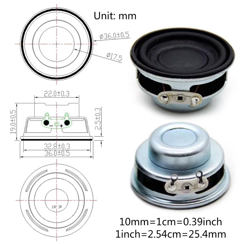 Bộ 2 Loa lidu1 18 Cuộn Dây 36mm 4ohm 3w Chất Lượng Cao