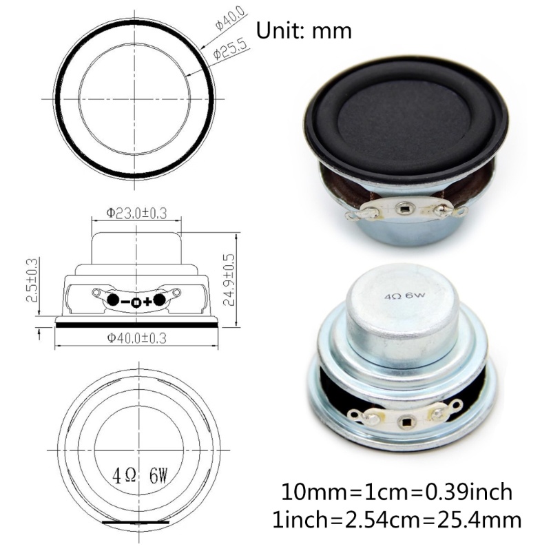 Set 2 Loa 1 5 inch 40mm 4 ohm 6w Âm Thanh bass Tự Làm