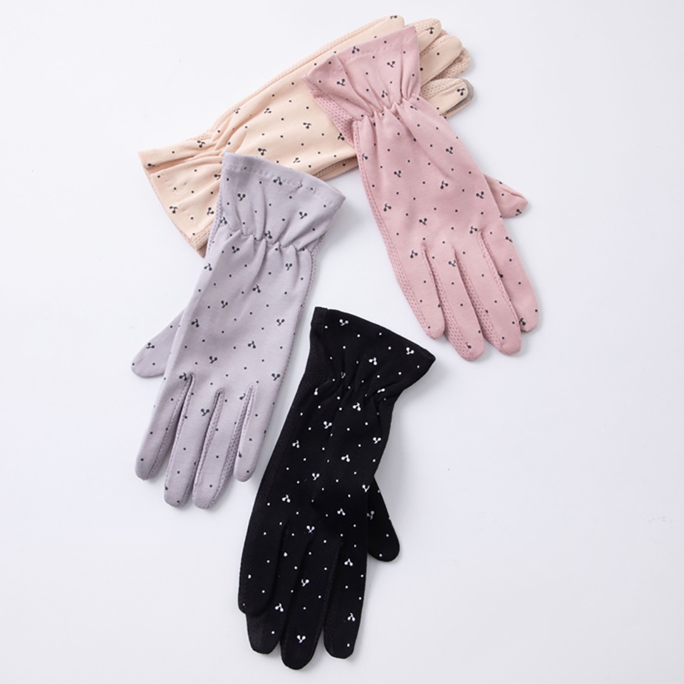 Găng Tay Chống Nắng Bằng cotton Co Giãn Cao Thoáng Khí Thoải Mái Có Thể Chạm Màn Hình Cảm Ứng Chống Tia uv Khi Lái Xe Cho